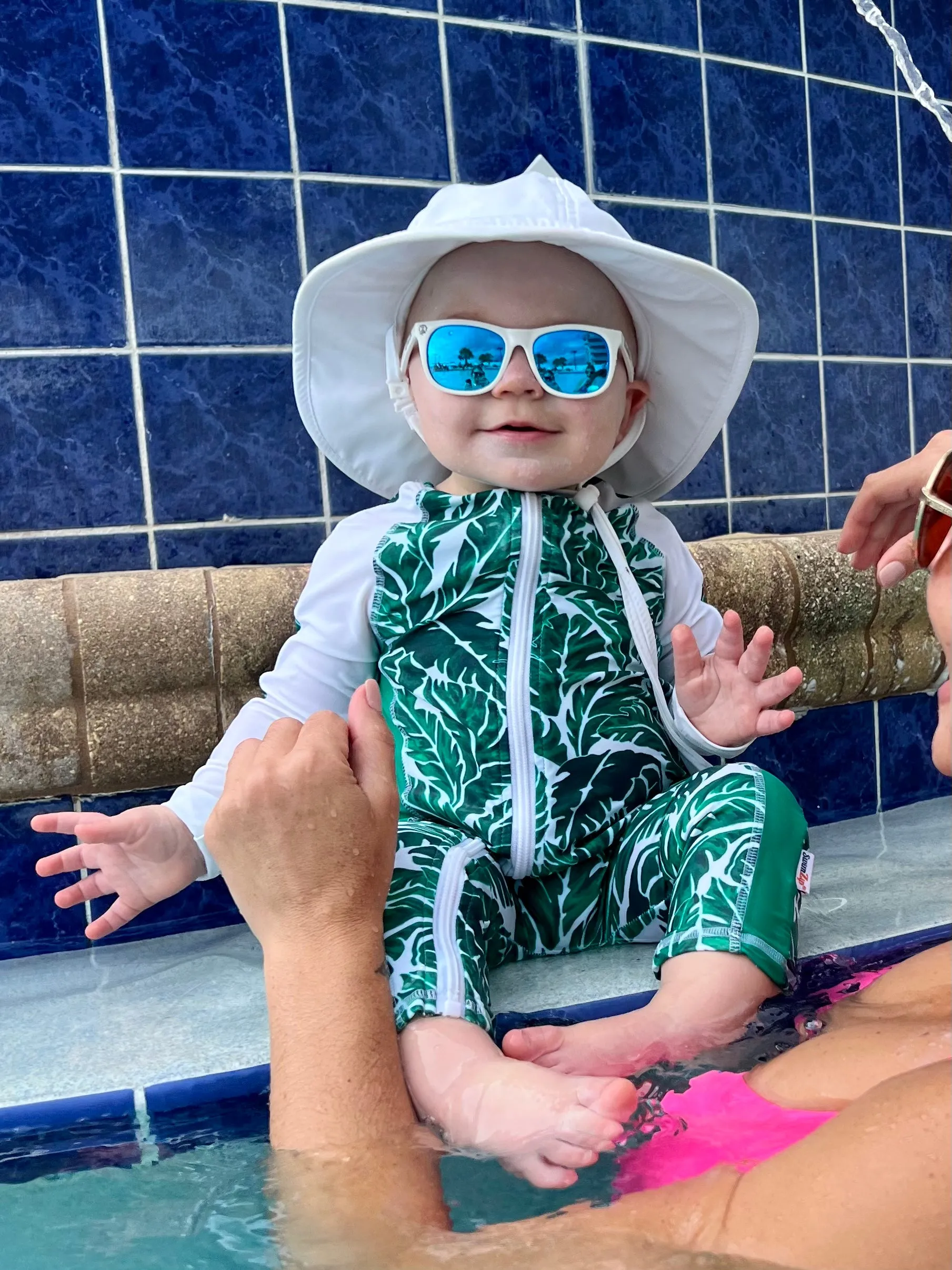 Sunsuit - Long Sleeve Romper Swimsuit | "Palm Leaf"