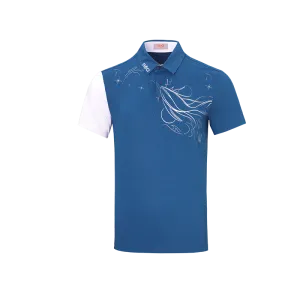 SVG Golf Men's Blue Stitched Short-sleeved Polo Shirt