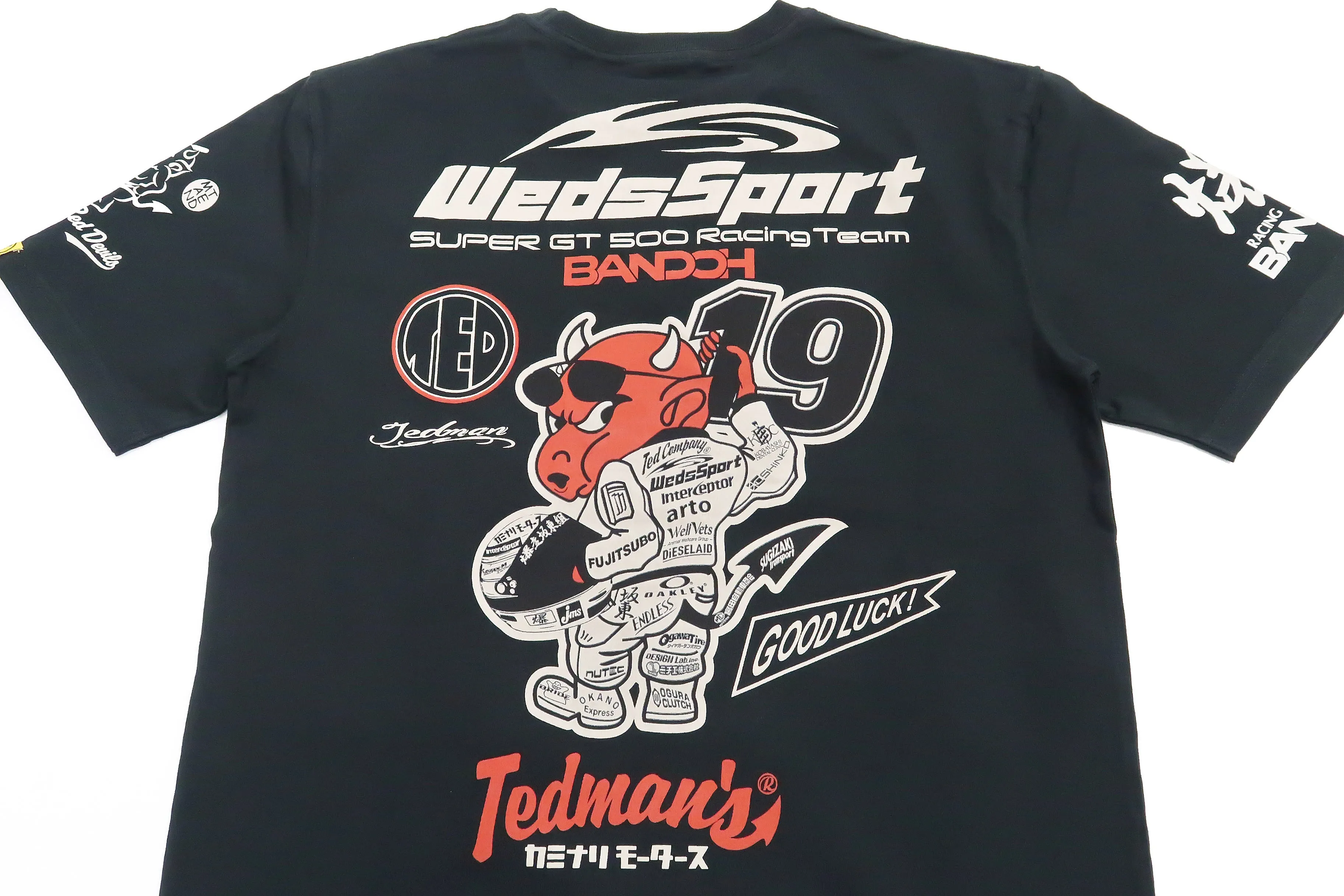 Tedman T-shirt Men's Kaminari WedsSport Lucky Devil Graphic Short Sleeve Tee WSBT-02 Black