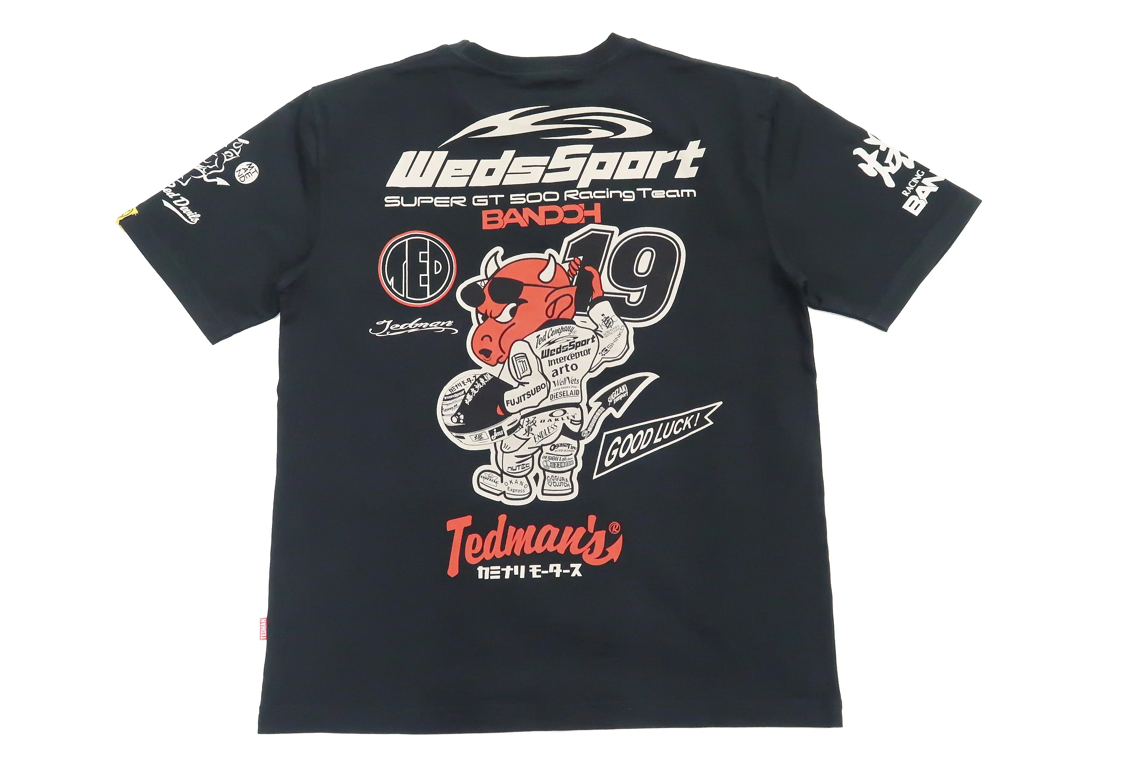 Tedman T-shirt Men's Kaminari WedsSport Lucky Devil Graphic Short Sleeve Tee WSBT-02 Black