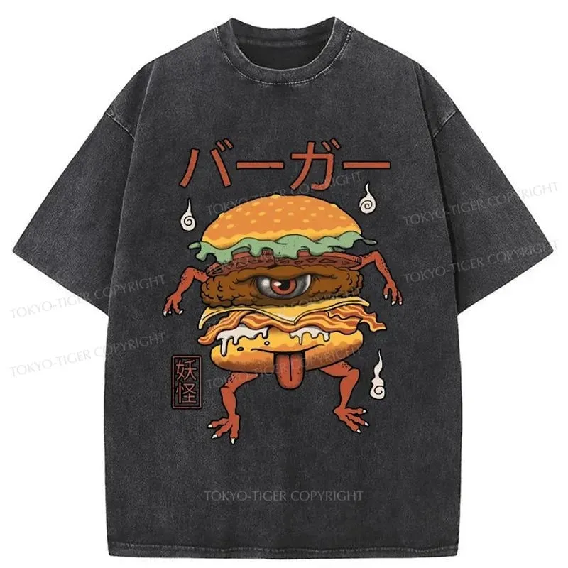 Tokyo-Tiger Burger Monster Japan Washed T-Shirt