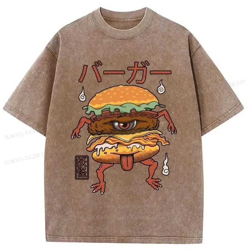 Tokyo-Tiger Burger Monster Japan Washed T-Shirt