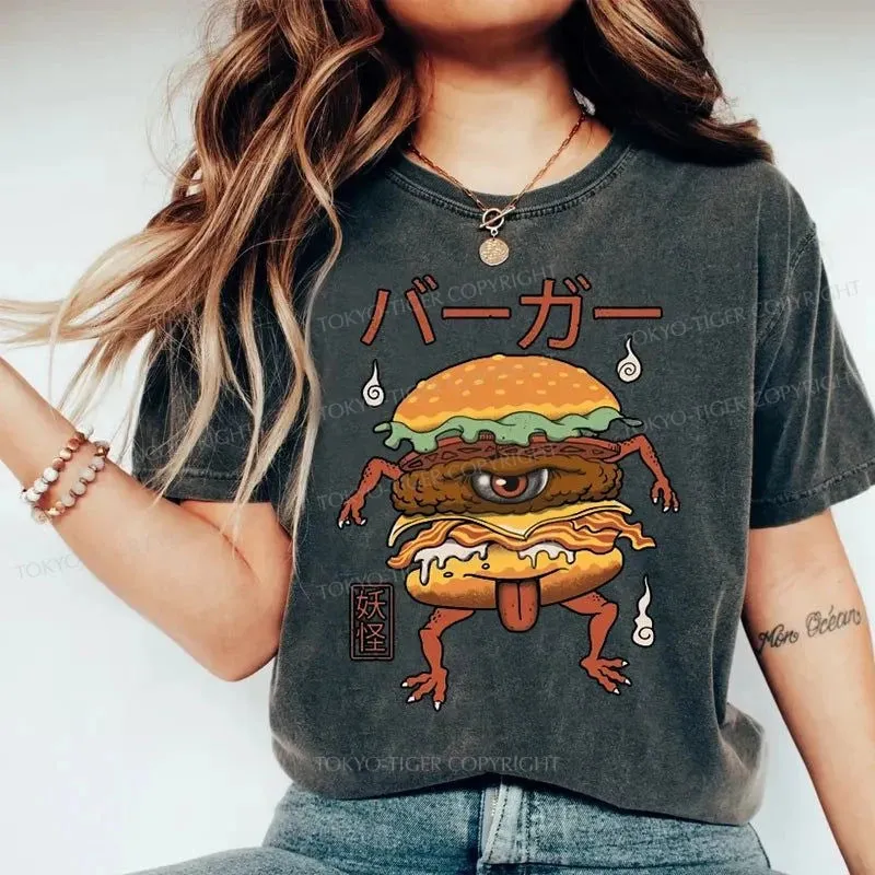 Tokyo-Tiger Burger Monster Japan Washed T-Shirt