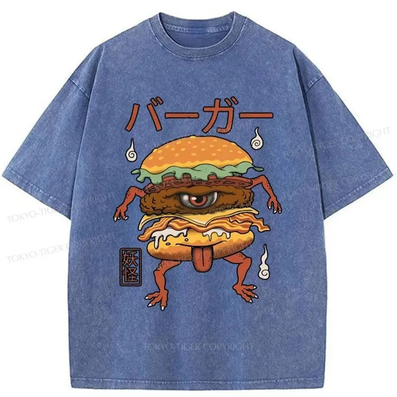 Tokyo-Tiger Burger Monster Japan Washed T-Shirt