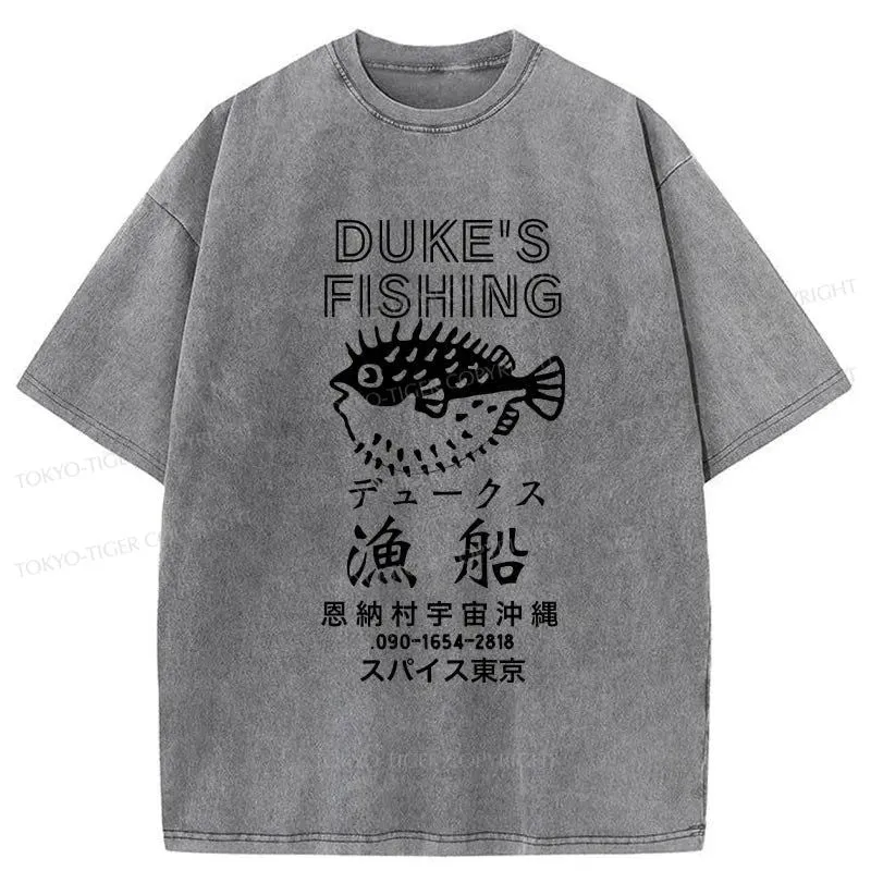 Tokyo-Tiger Duke's Fishing Japanese Washed T-Shirt