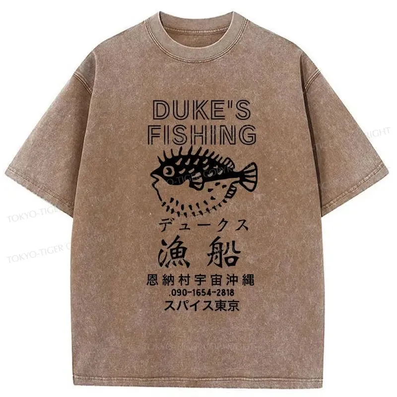 Tokyo-Tiger Duke's Fishing Japanese Washed T-Shirt