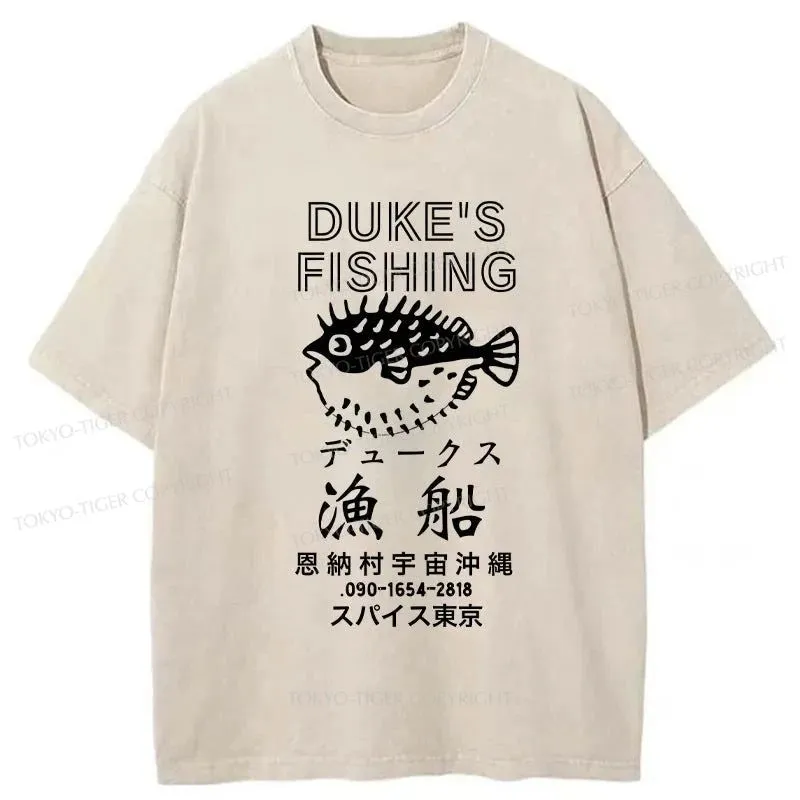 Tokyo-Tiger Duke's Fishing Japanese Washed T-Shirt