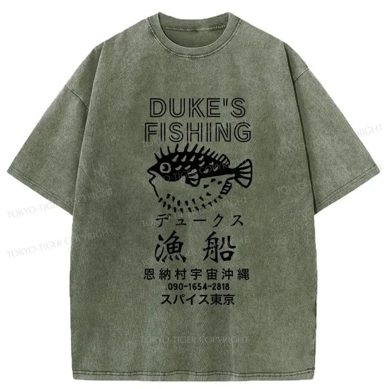 Tokyo-Tiger Duke's Fishing Japanese Washed T-Shirt