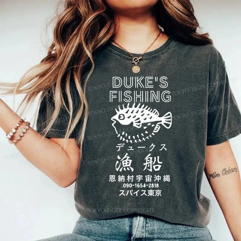 Tokyo-Tiger Duke's Fishing Japanese Washed T-Shirt