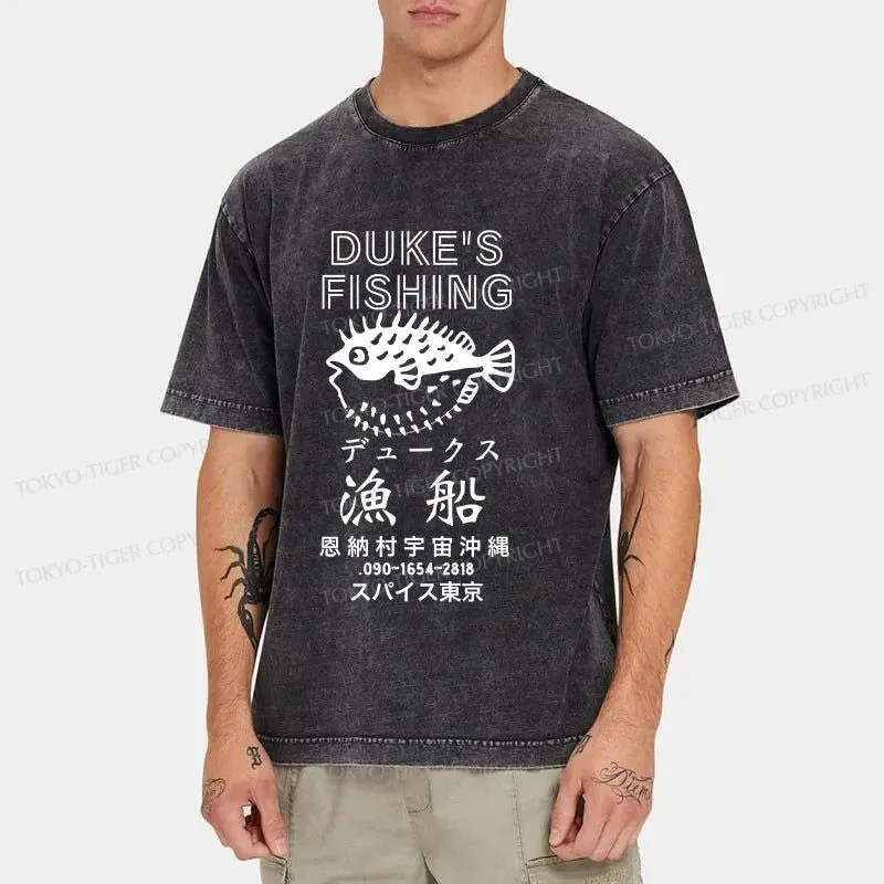 Tokyo-Tiger Duke's Fishing Japanese Washed T-Shirt