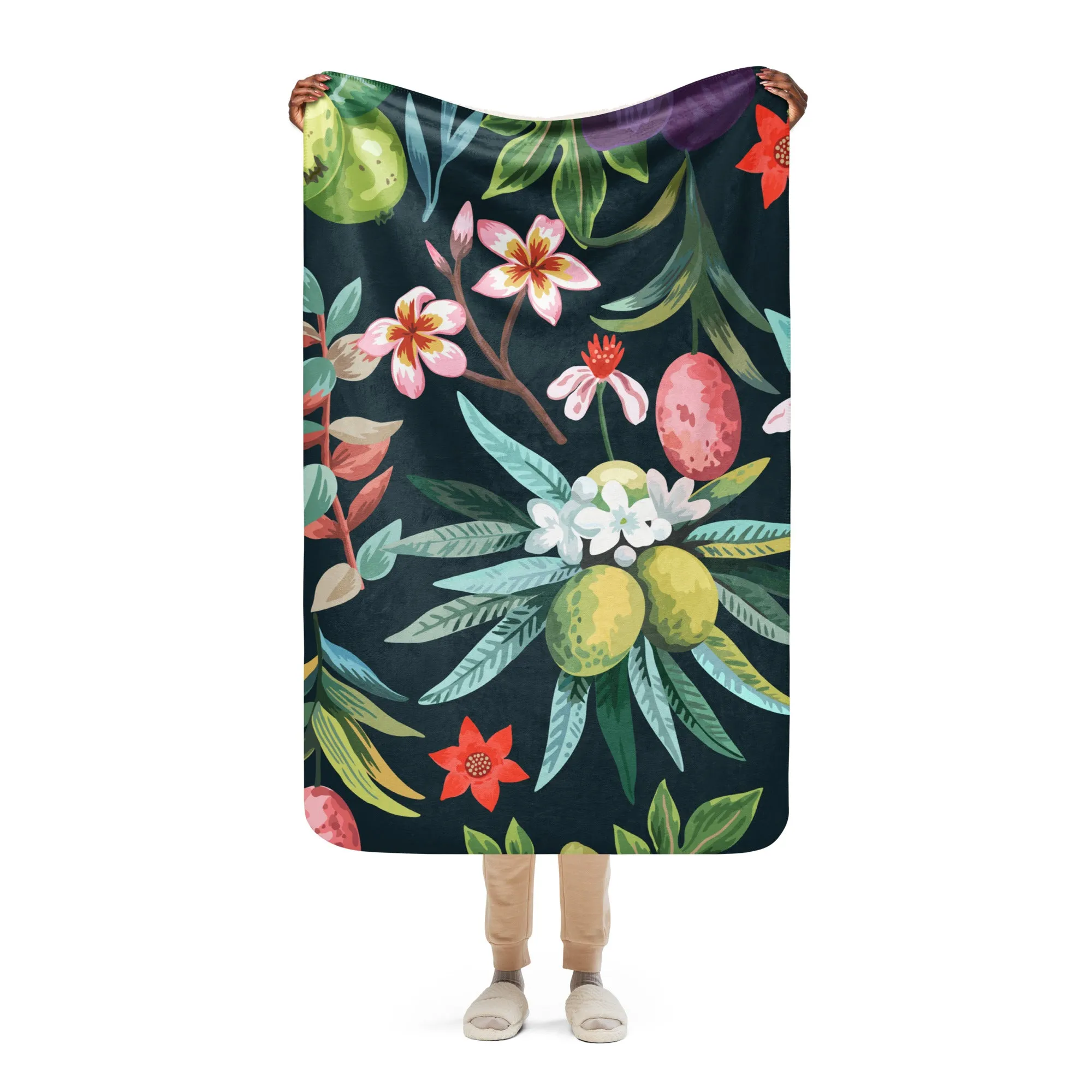 Tropical Sherpa blanket lioness-love