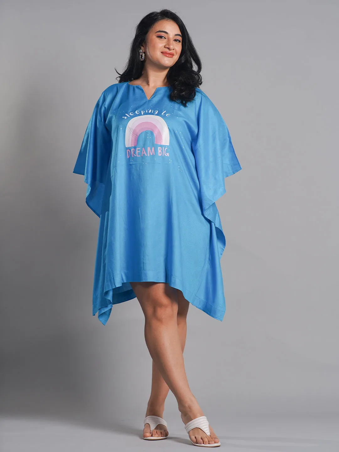 Turquoise Kaftan Nightdress - DreamBIG