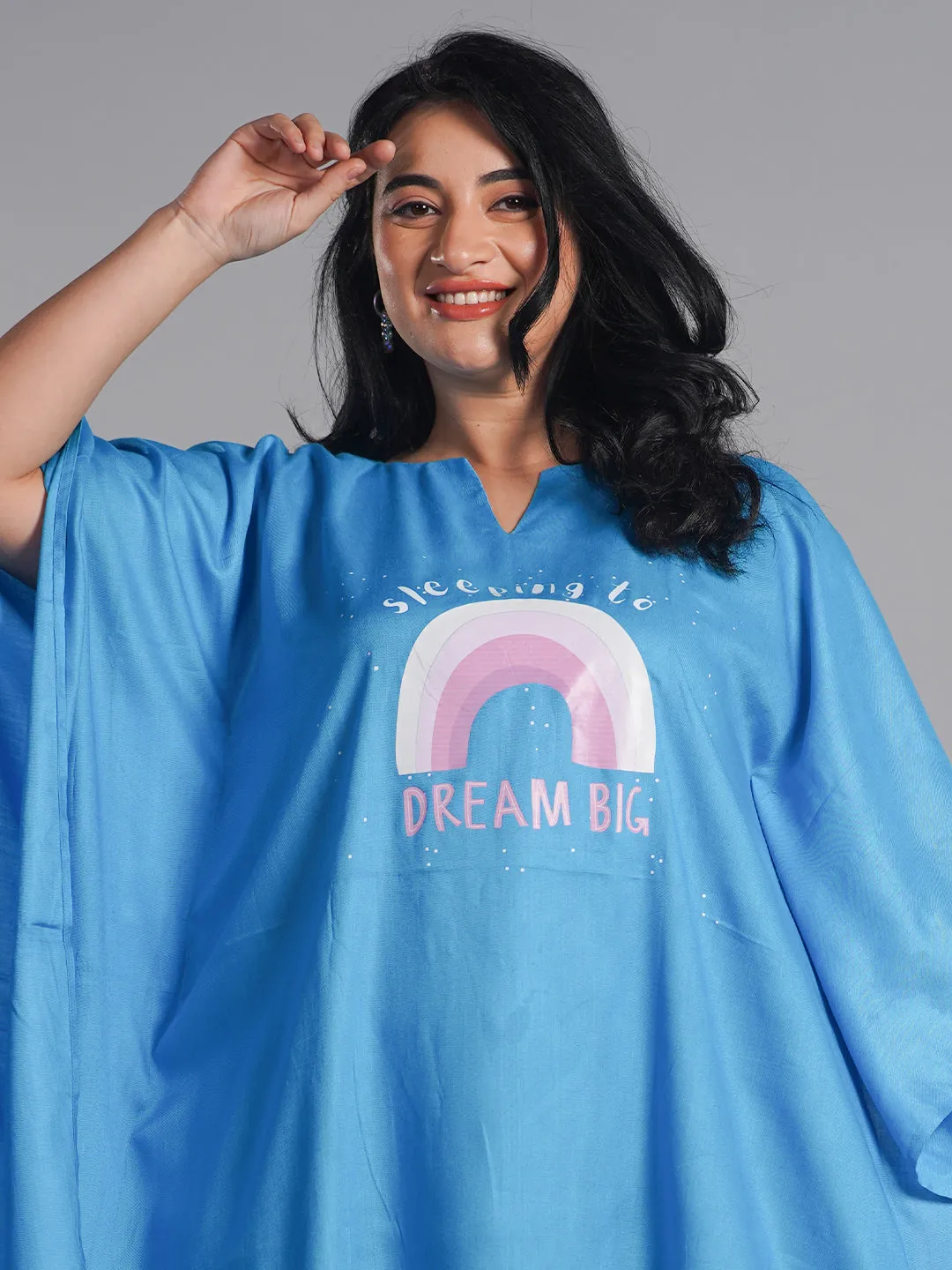 Turquoise Kaftan Nightdress - DreamBIG