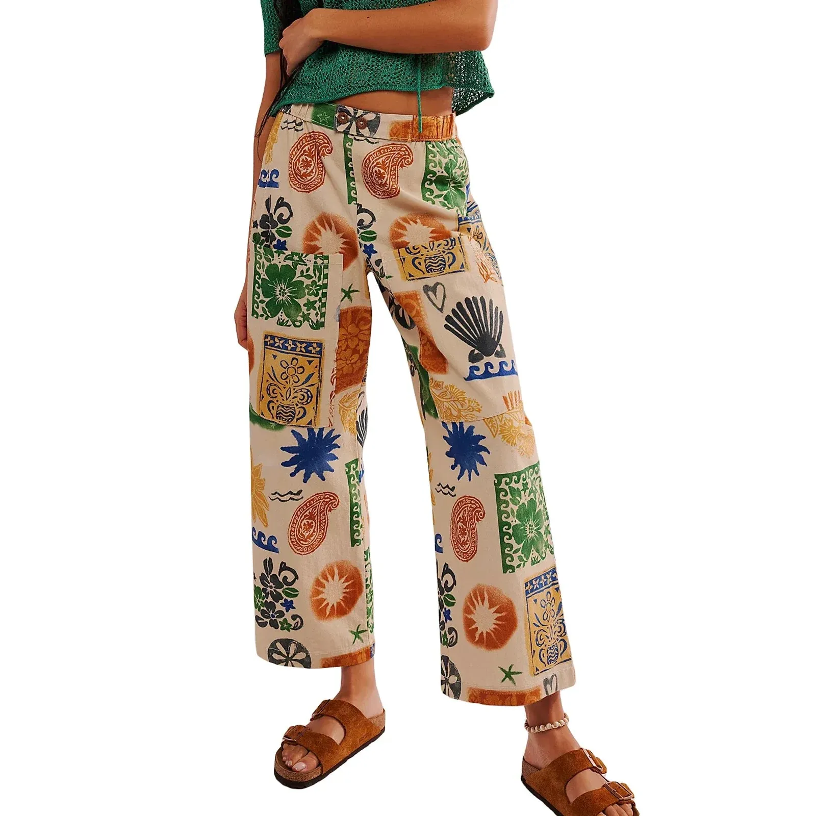 Vintage Printed Loose Long Casual Daily Streetwear Bohemian Pants