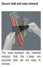WERA 3967/9 TX SXL Multicolour HF Stainless 1 L-key set with holding function, stainless, 9 pieces