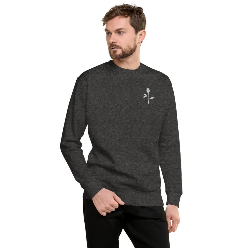 White Rose | embroidered unisex fleece pullover