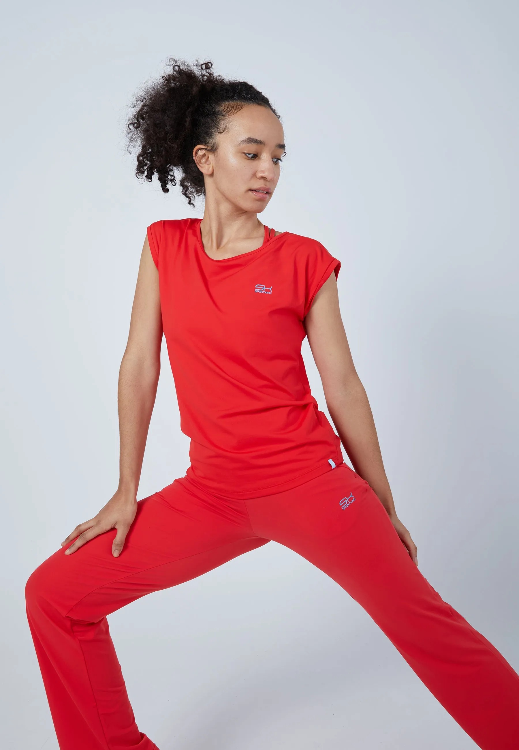 Women Tennis Shirt loose-fit, red