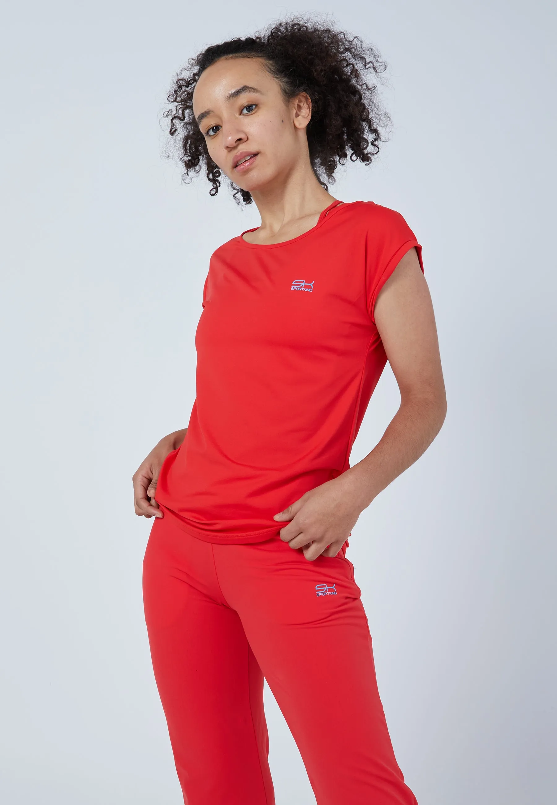 Women Tennis Shirt loose-fit, red