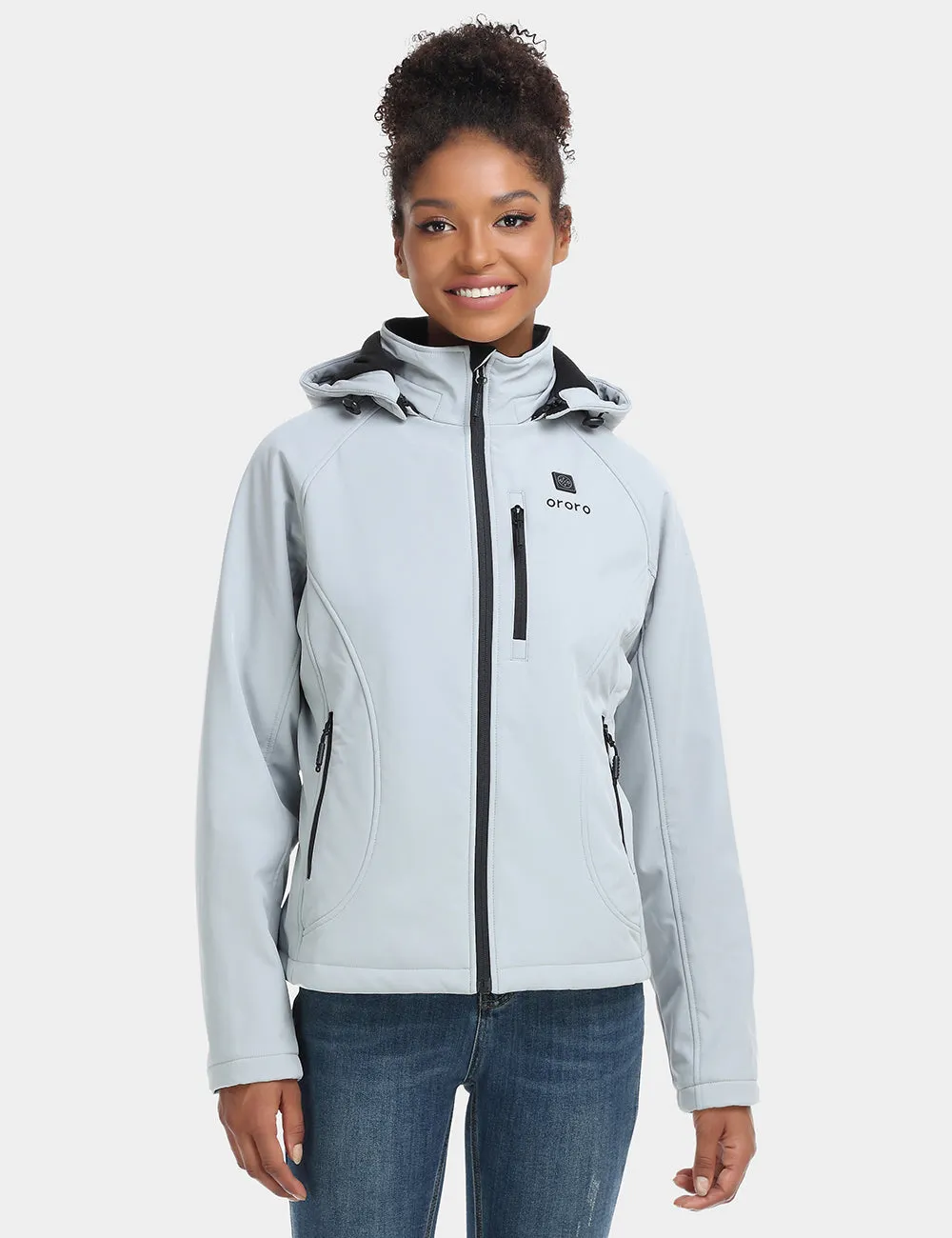 Women's Heated Jacket (4 Heating Zones) - Sharkskin Grey / Black & Red