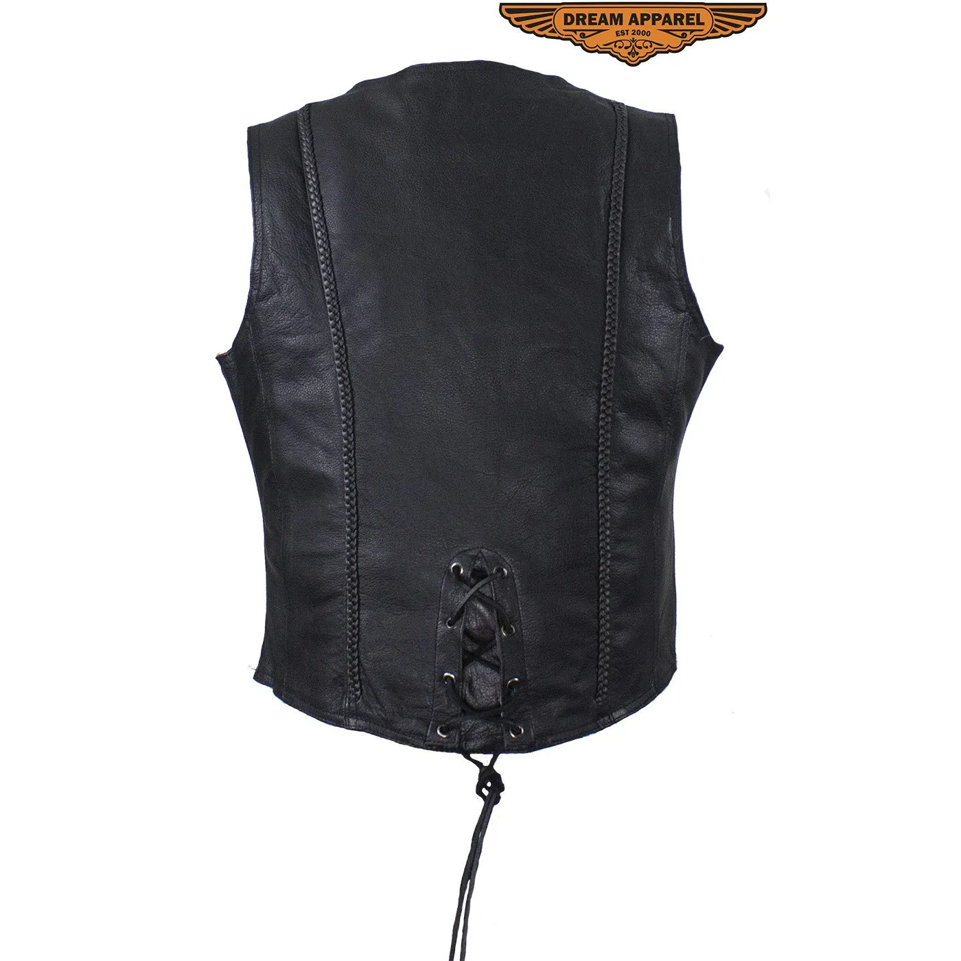 Women's Motorcycle Vest With Stylish Braid