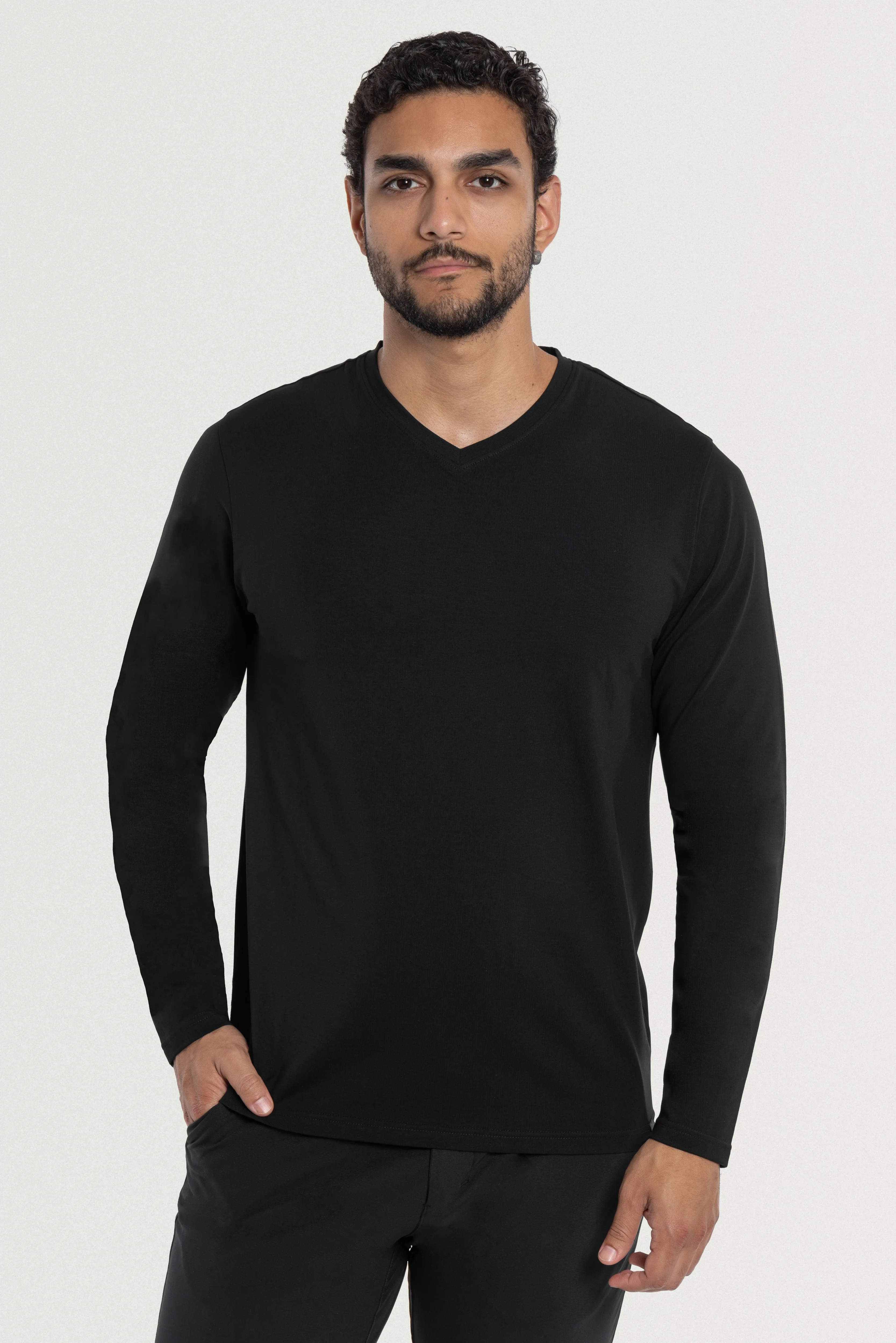 X RAY Men's Classic Long Sleeve V-Neck T-Shirt