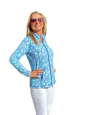 Zip-Up Long Sleeve Jacket with UPF50  Seafoam Python